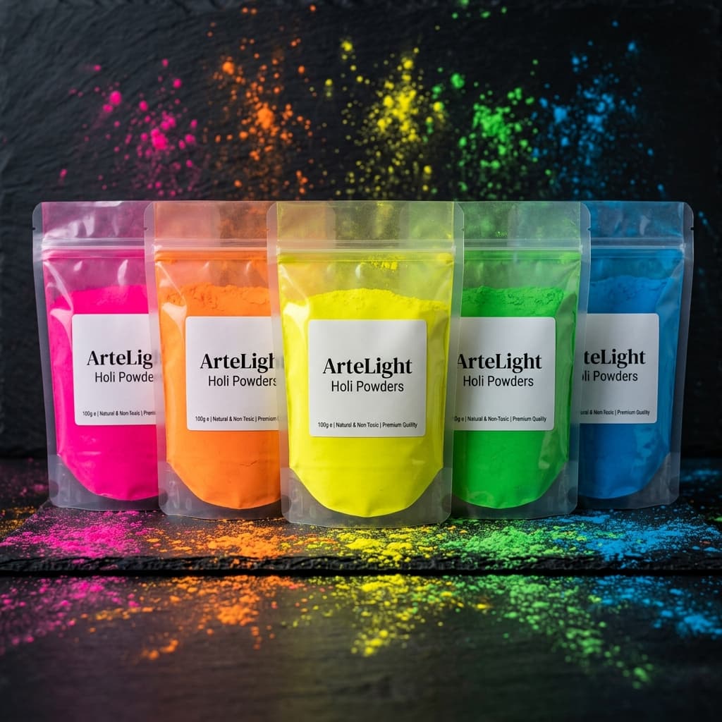 Polvos de Colores Holi Bolsa 1kg - Pack 5 Colores