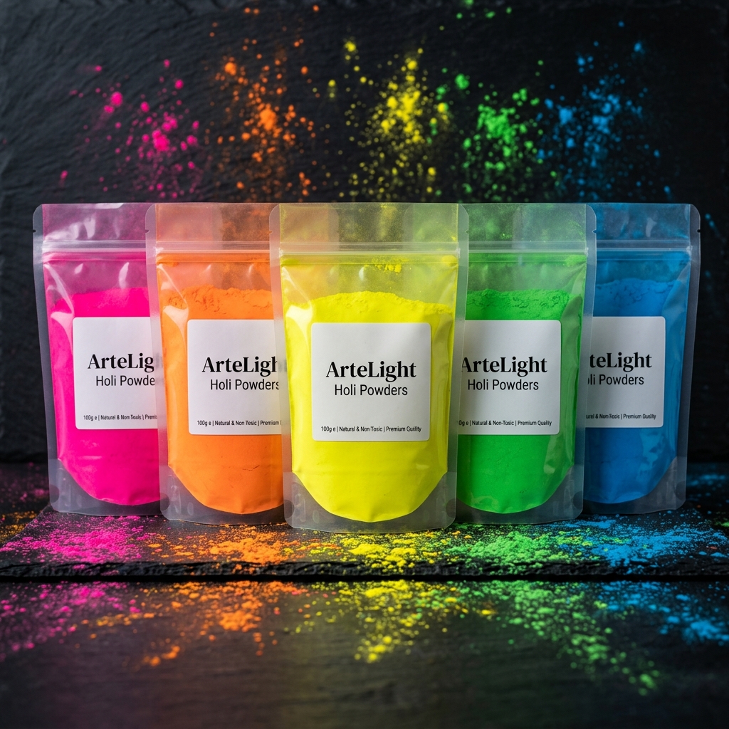 Polvos de Colores Holi Bolsa 1kg - Pack 5 Colores